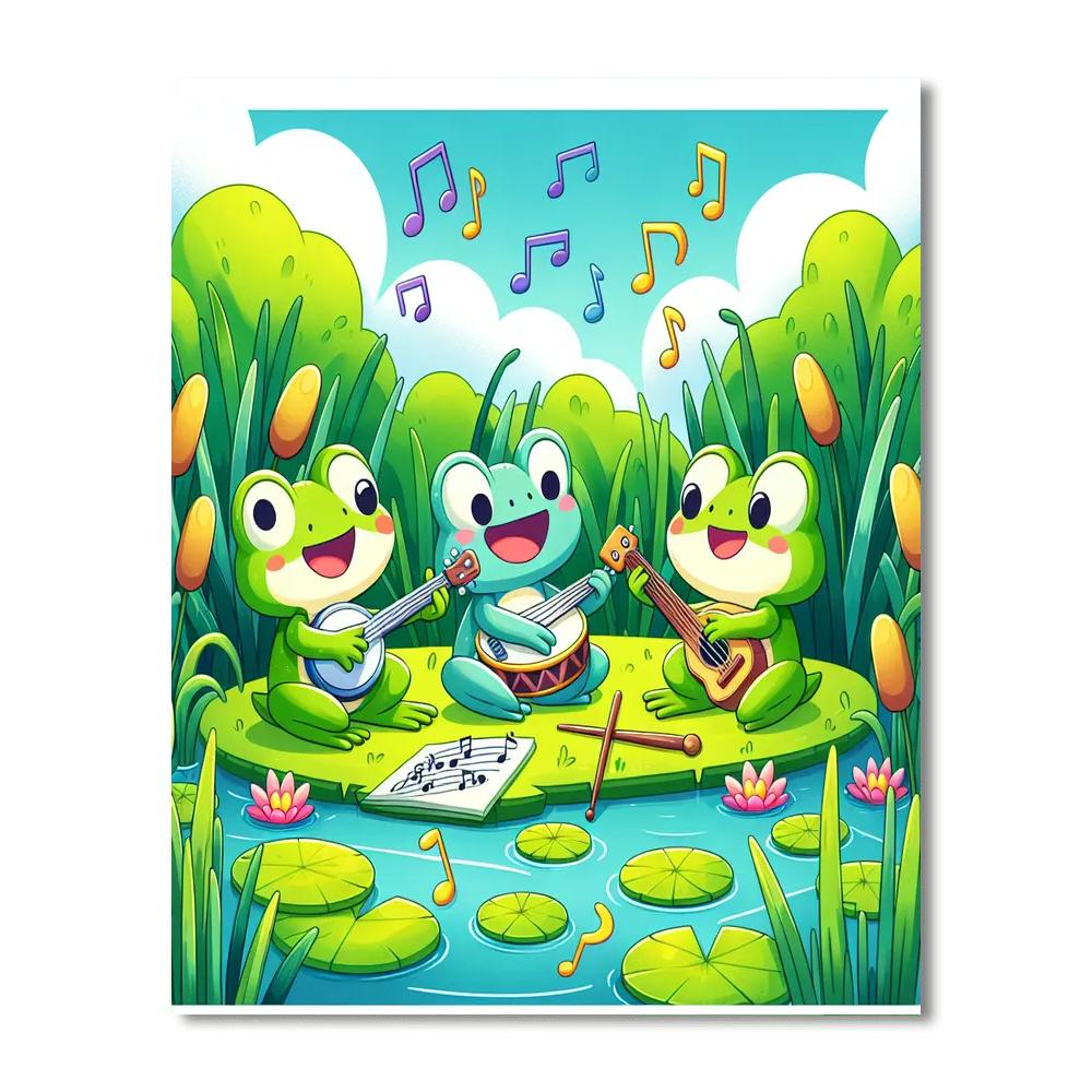 Frogs' Musical Marshland Painting By Numbers Kit