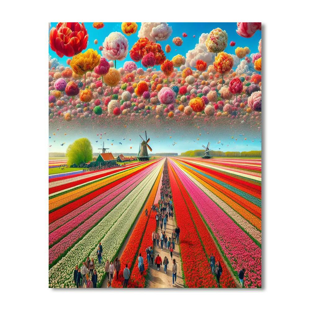 Holland Tulip Festival - Amsterdam Painting By Numbers Kit