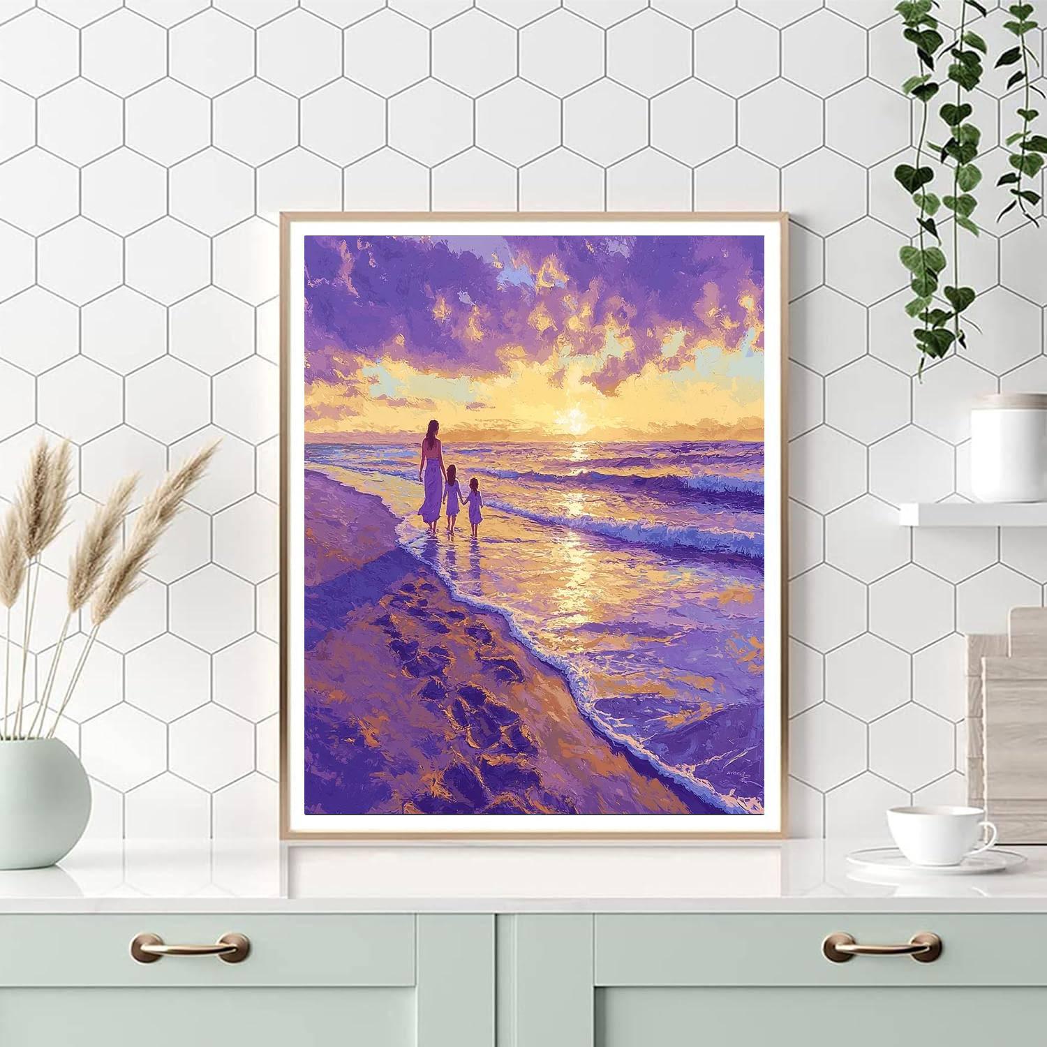 Sunset Stroll By The Shore DIY Paint By Numbers