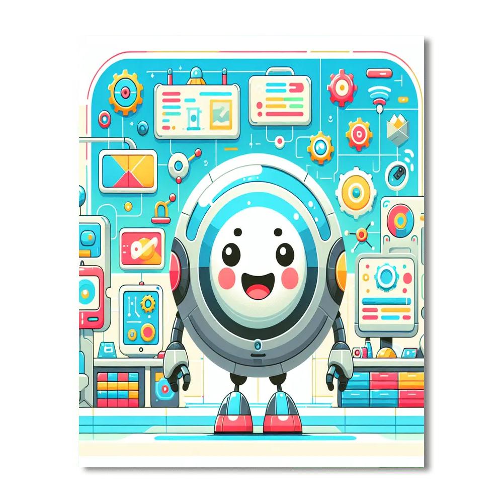 Friendly Robot Discovery Numbered Painting Kits