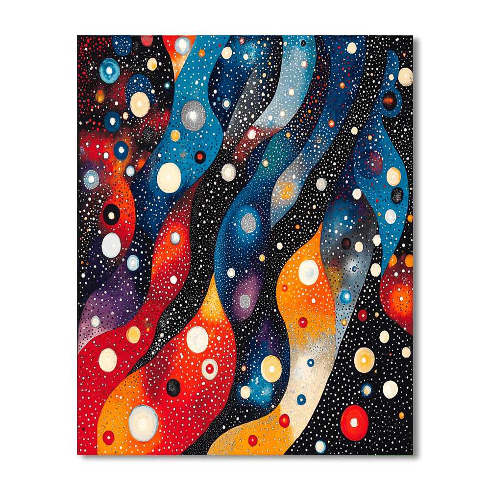 Yayoi Kusama Inspired Intergalactic Odyssey  Paint By Color