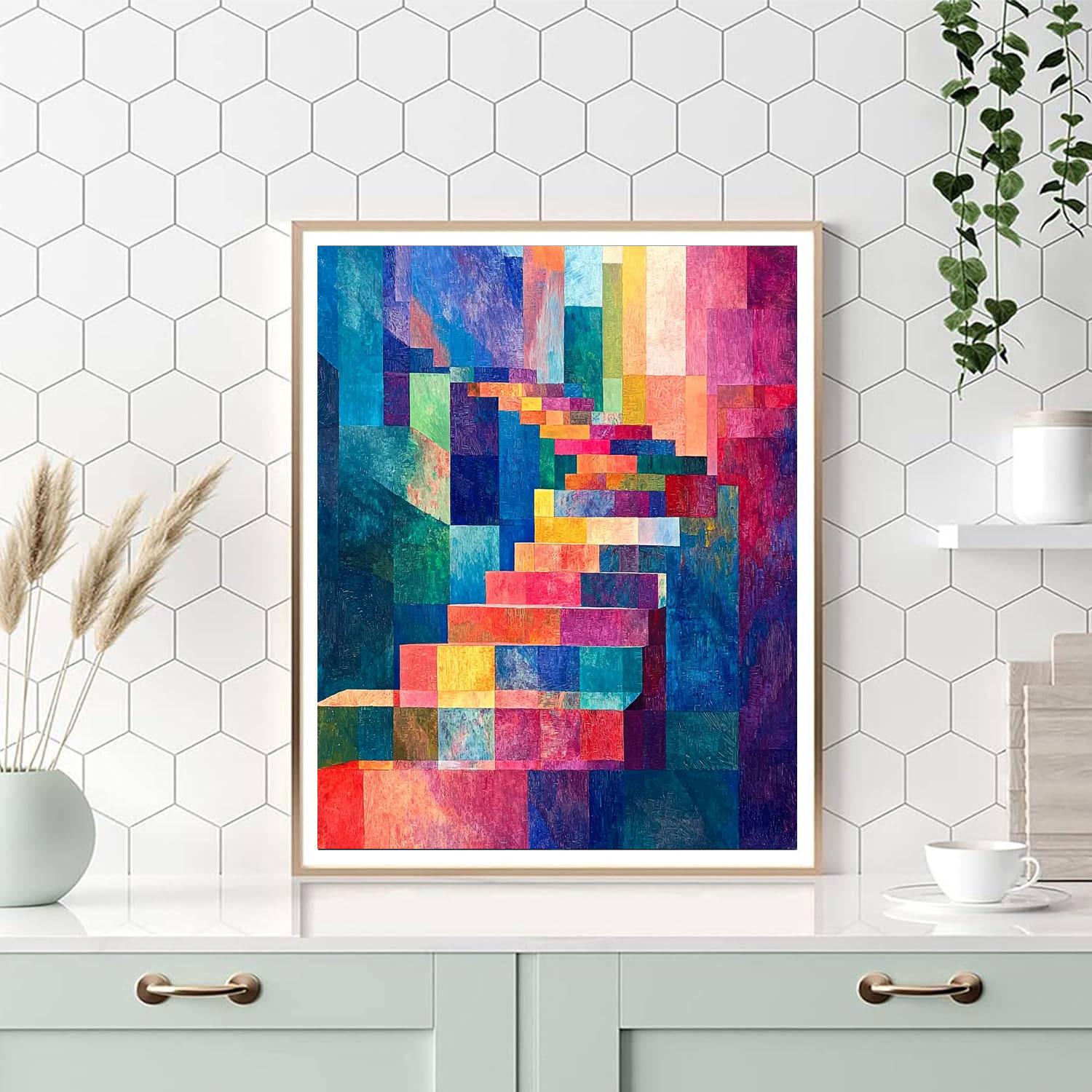 Paul Cézanne Inspired Dreamscape Geometry  Paint By Numbers Kits