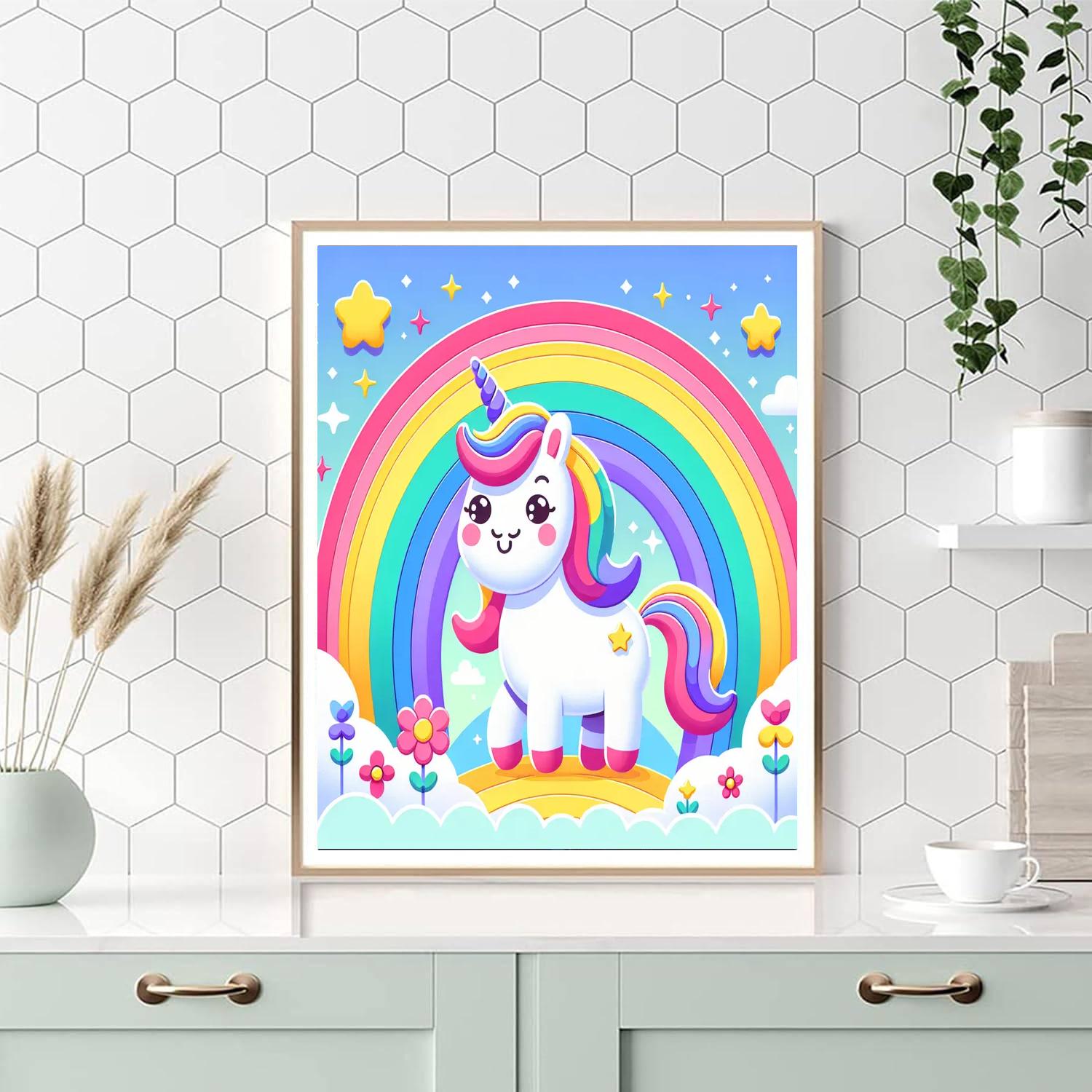 Caring Unicorn Numbered Painting Kits