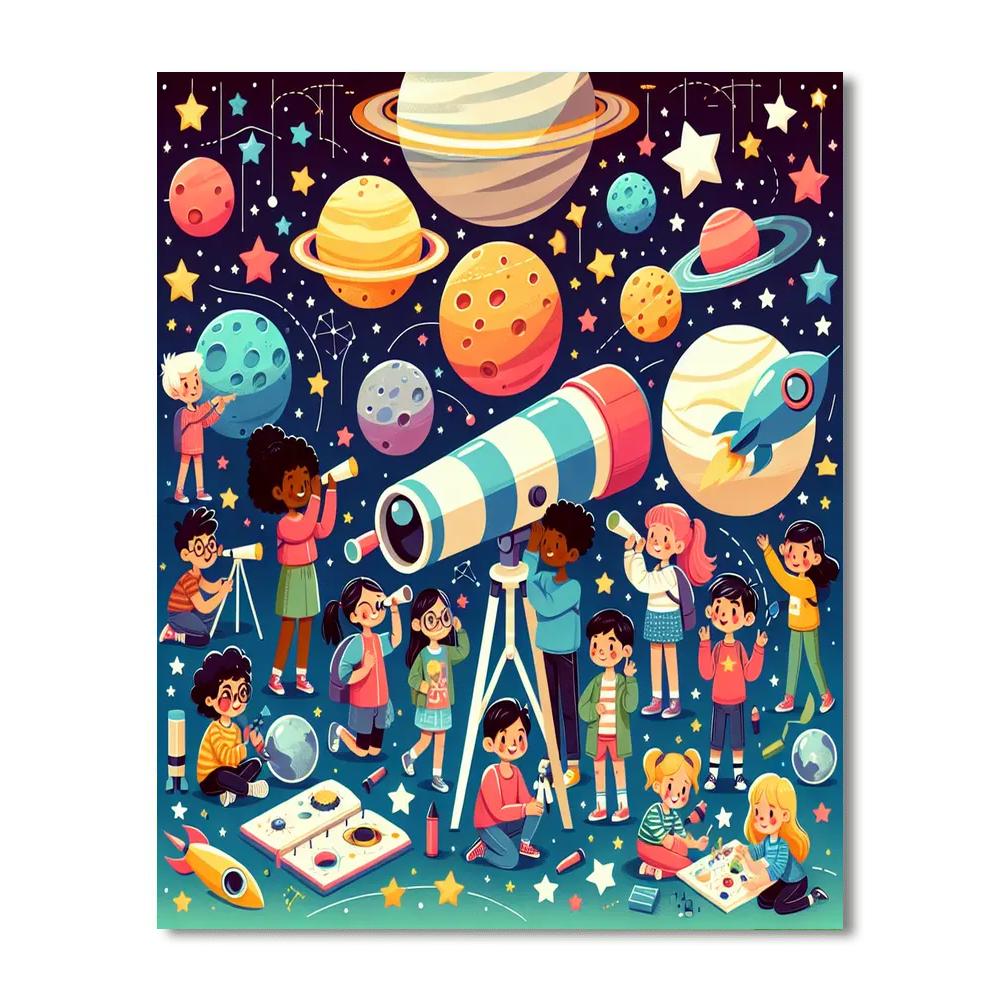 Cool Space Camp Number Painting