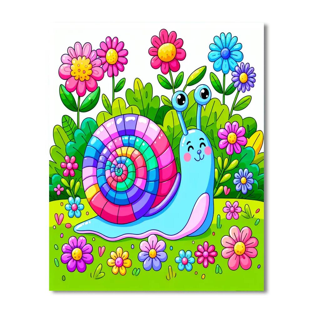 Joyful Whimsical Snail Paint By Numbers Kits