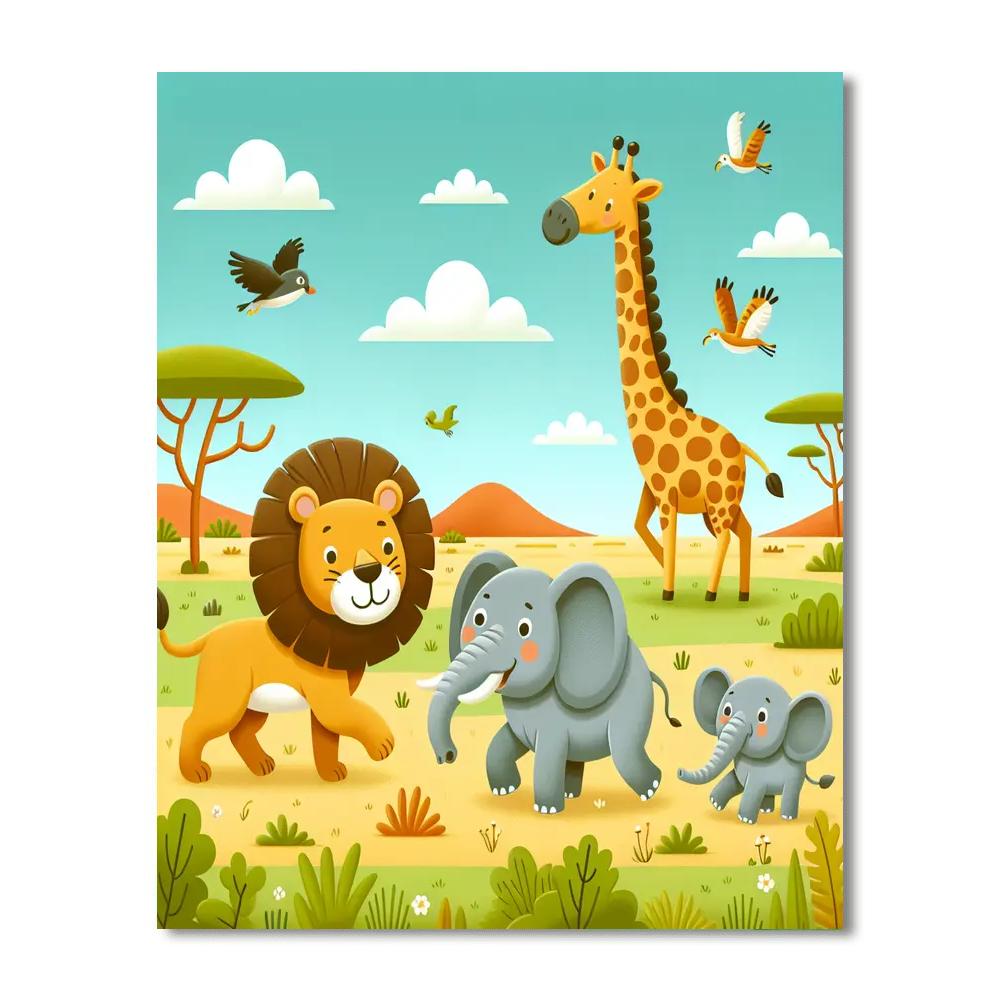 African Safari Expedition Paint By Numbers Art