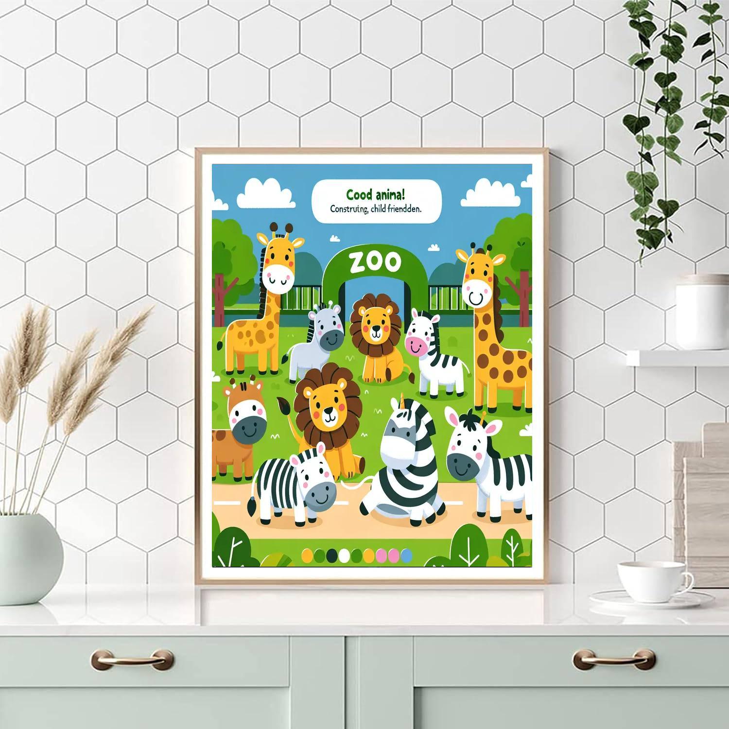 Fun Time At The Zoo DIY Paint By Numbers