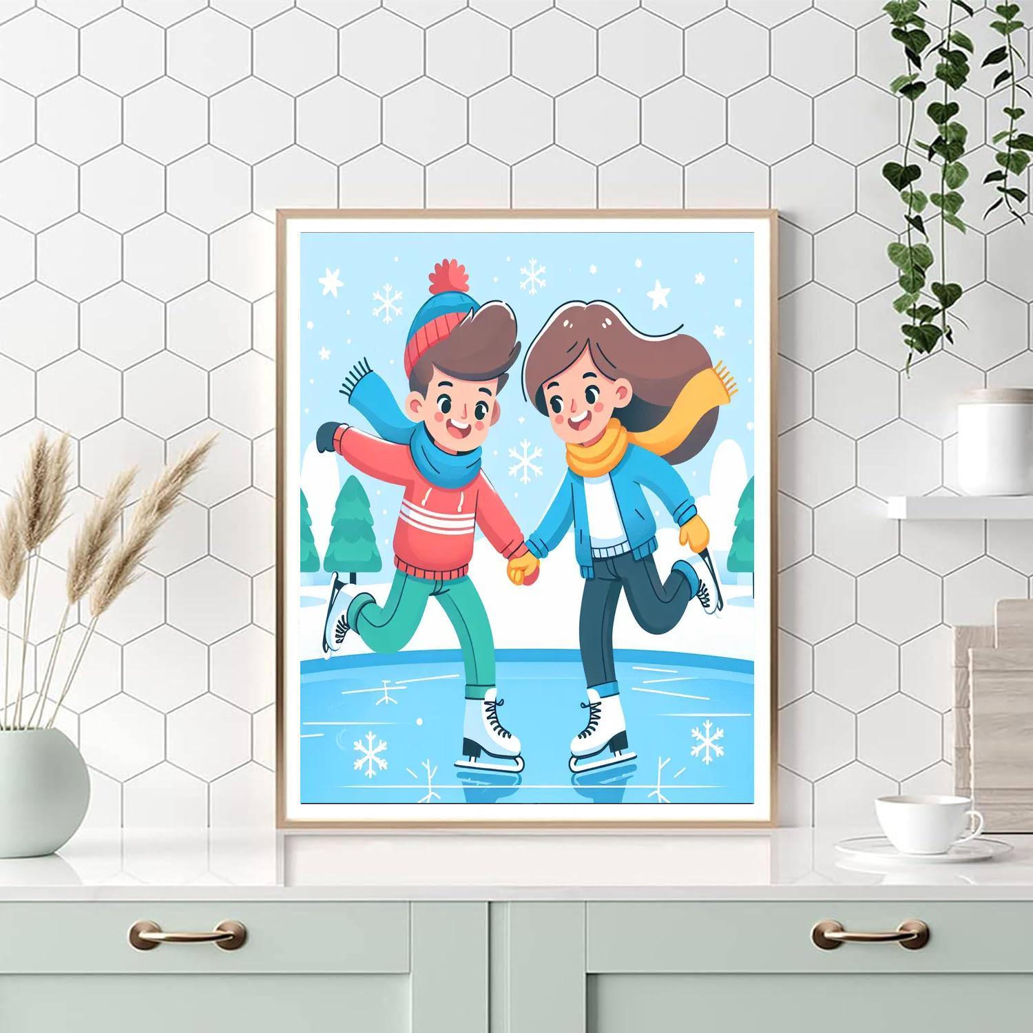 Ice Skating Wonderland Paint By Color