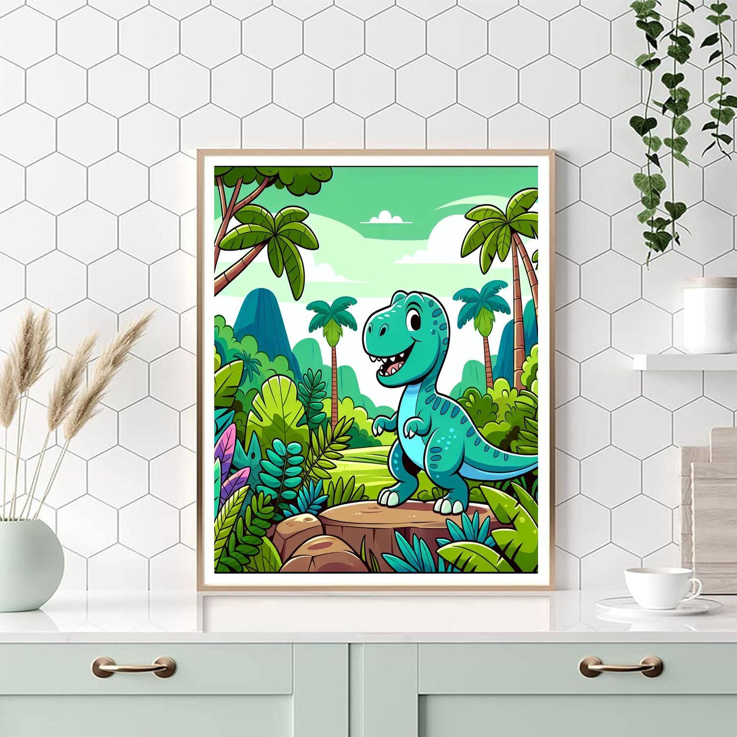 Jurassic Adventure Paint By Numbers Art