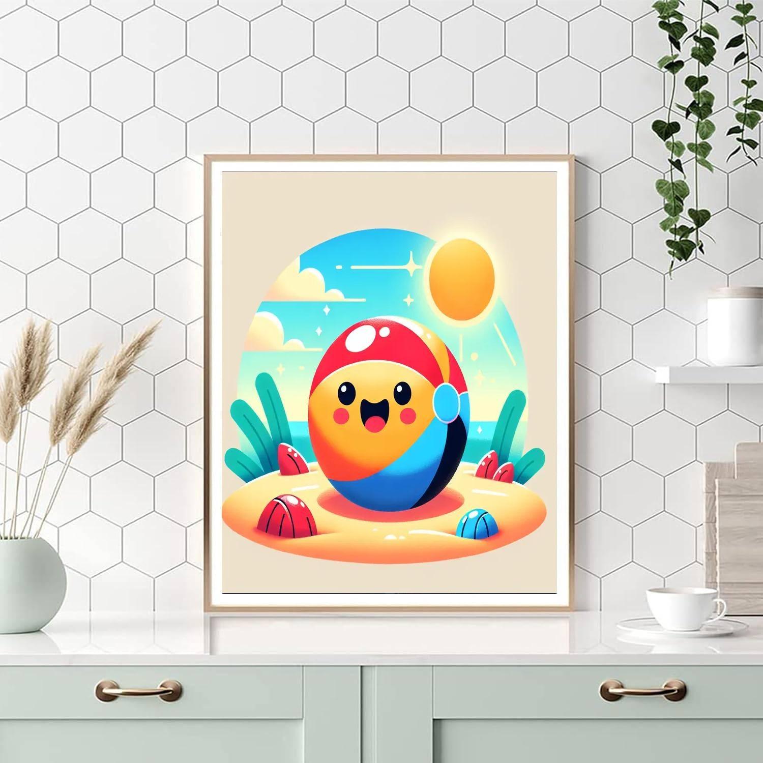Bubbly Beach Ball DIY Paint By Numbers