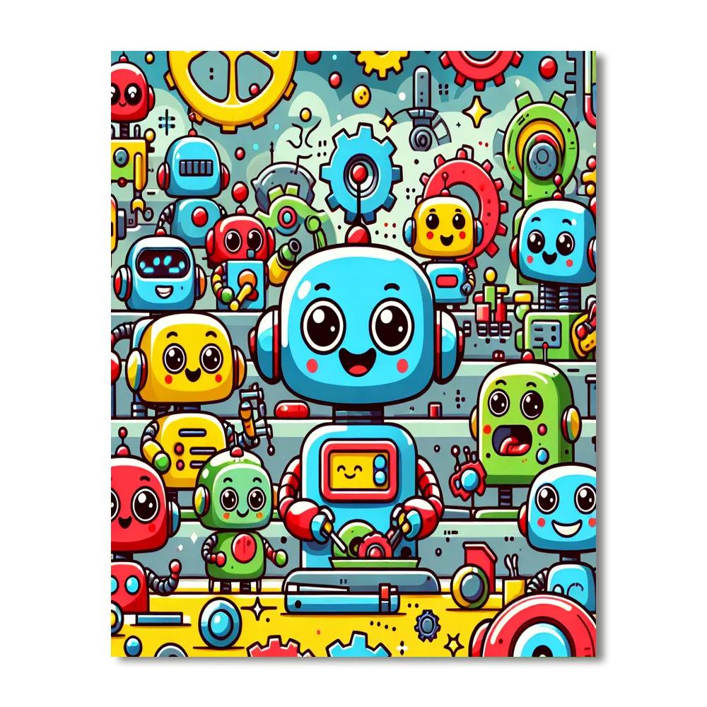 Robot Adventures In Color Painting Number Kit
