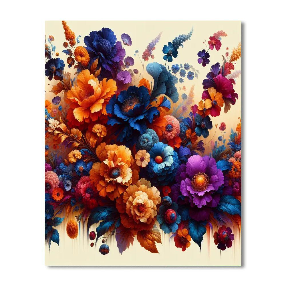 Colorful Fiesta Of Flowers Paint By Numbers Art