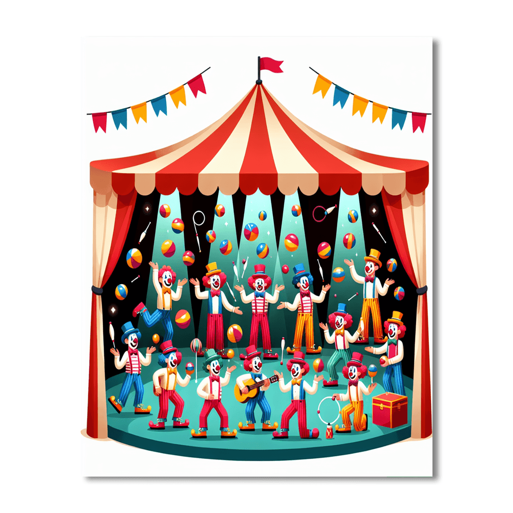 Silly Circus Clown Show Paint By Color