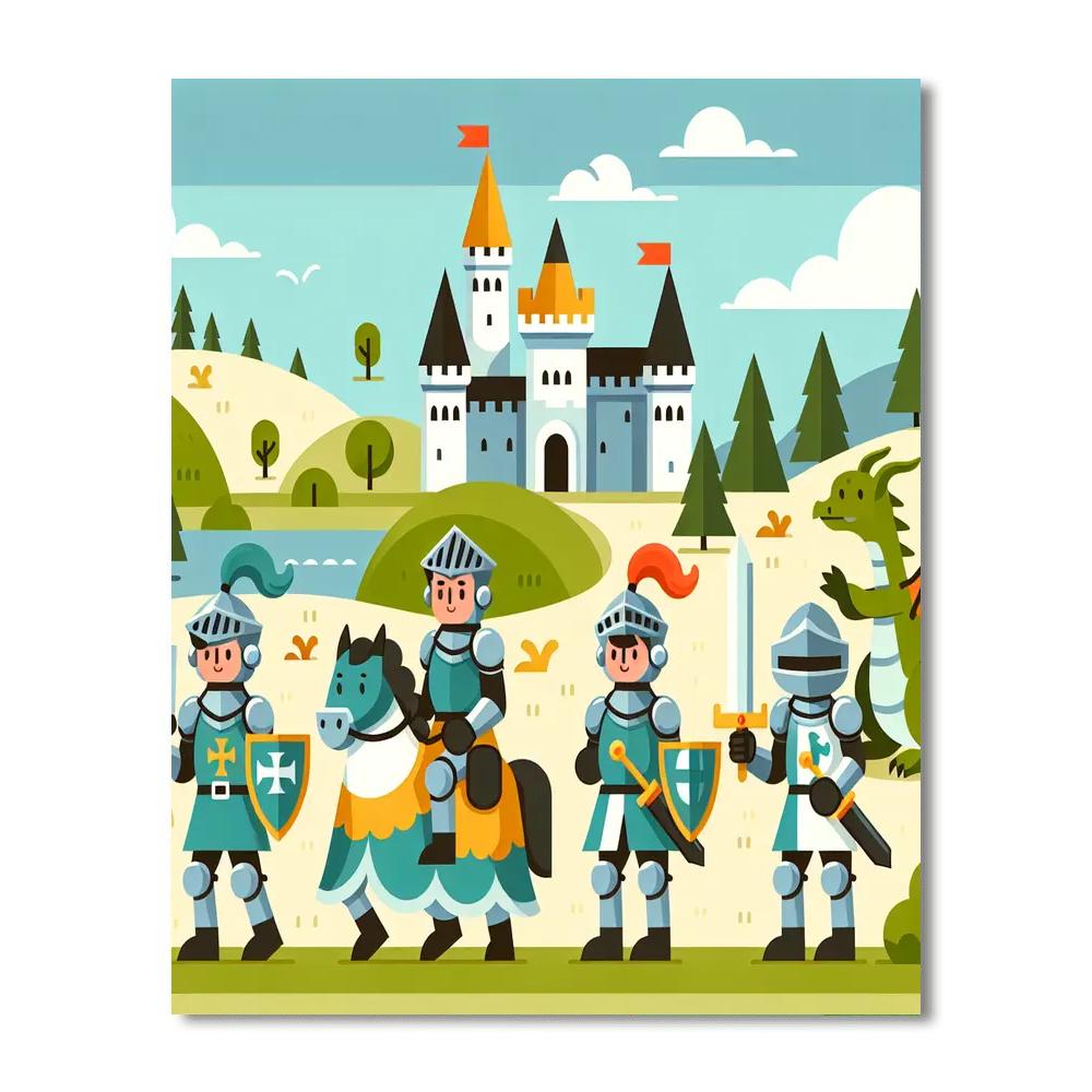 Knight's Medieval Adventure Paint By Numbers Art