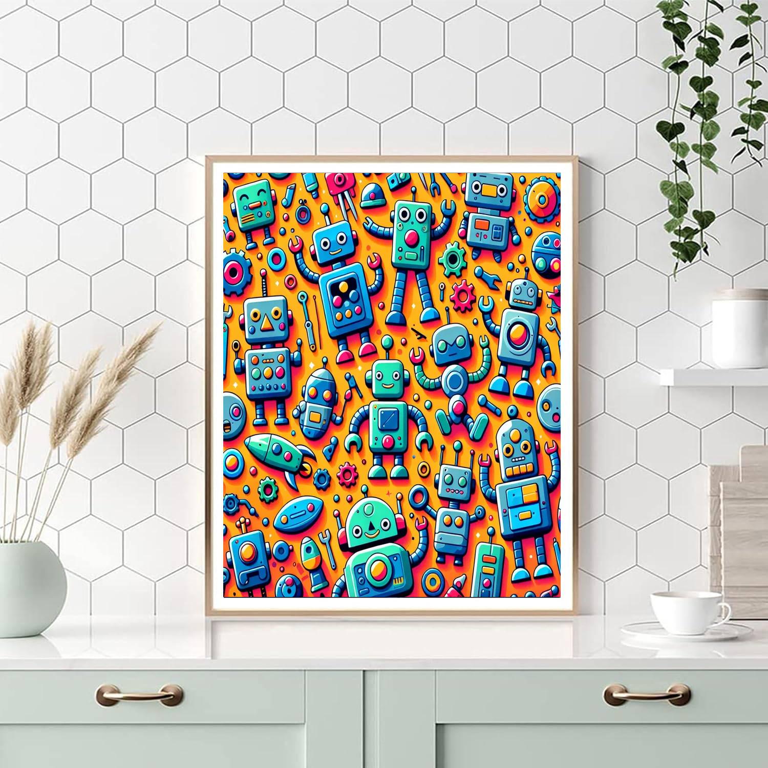 Robot Friends Fun Paint By Numbers Kits