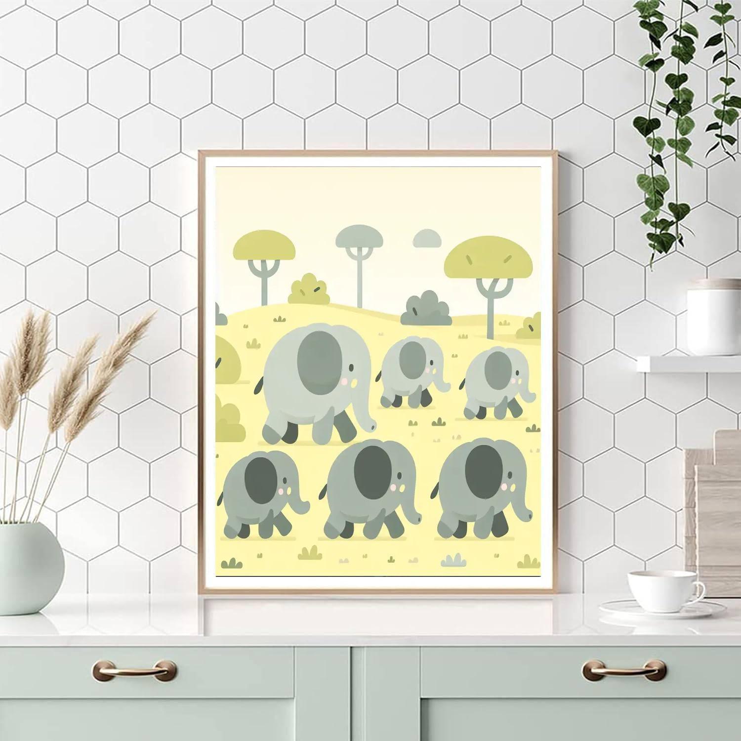 Energetic Elephant Parade Paint By Numbers Kits