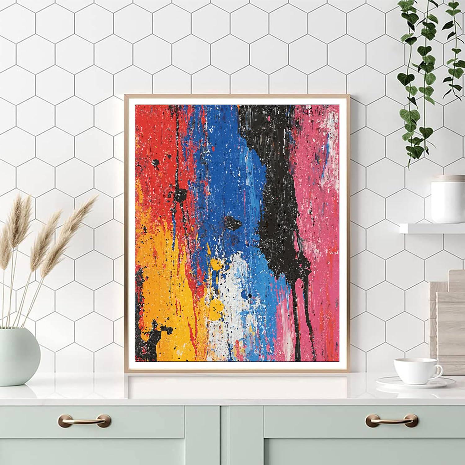 Jackson Pollock Inspired Abstract Reflections Of Time  Number Painting