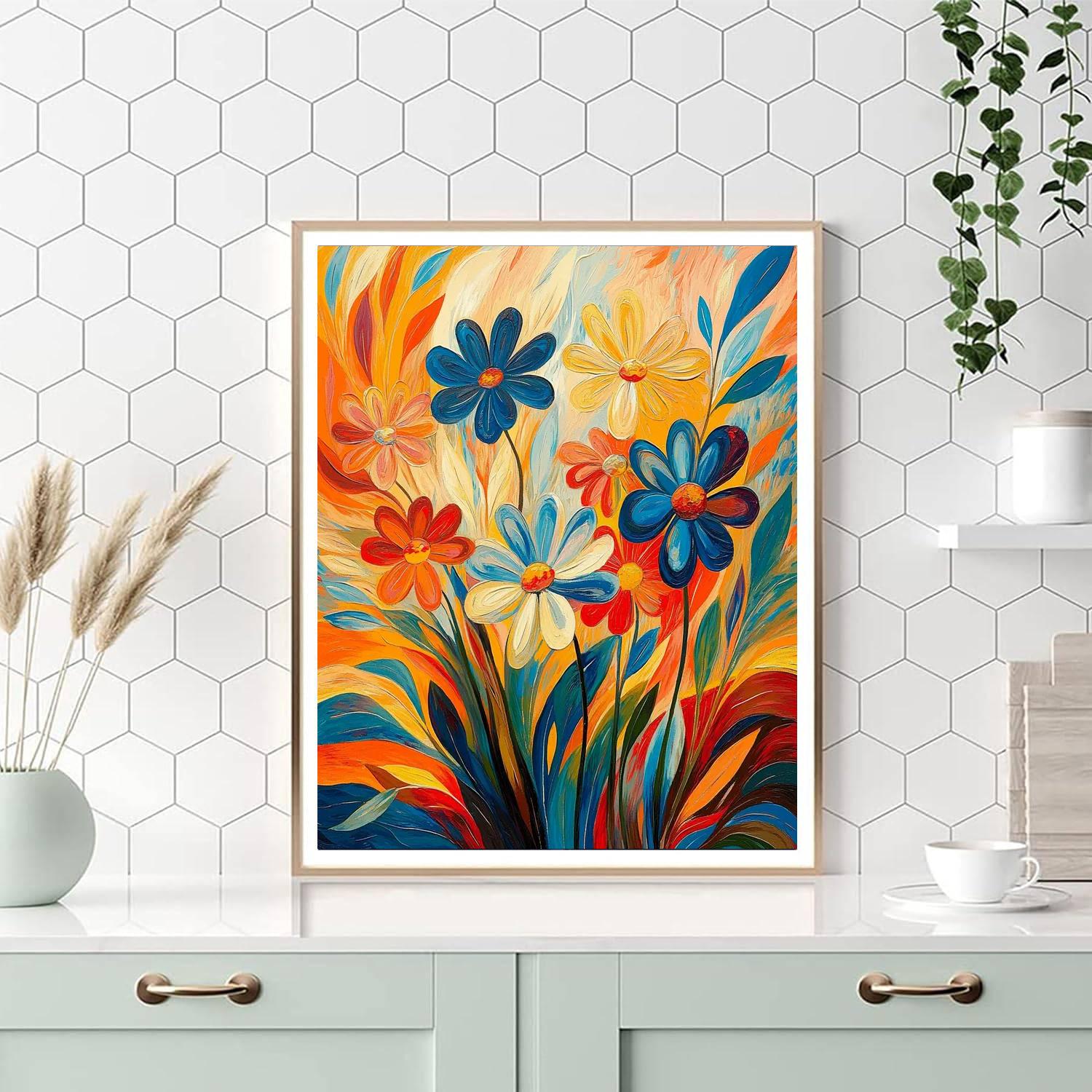 Wassily Kandinsky Inspired Cosmic Floral Burst  Paint By Number