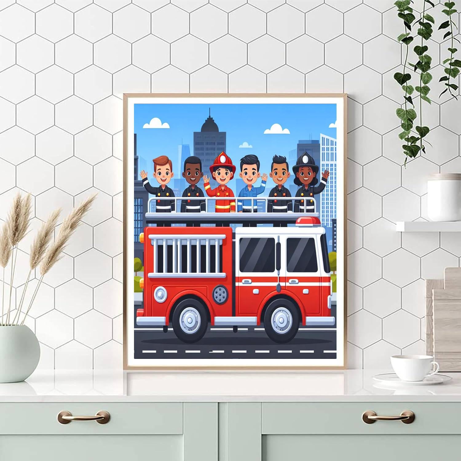 Friendly Firetruck Crew Number Painting
