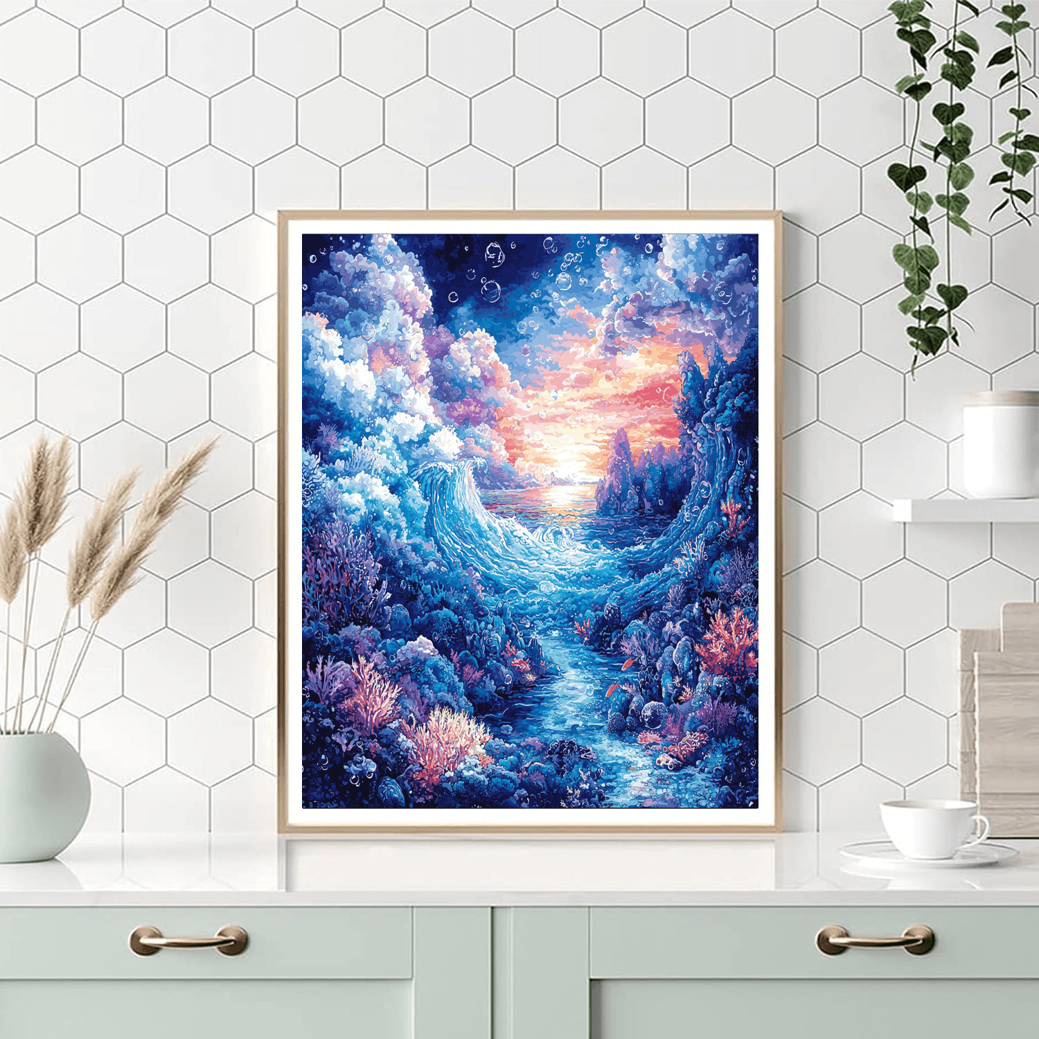 Hokusai Inspired Mysterious Waters  Paint By Numbers Art