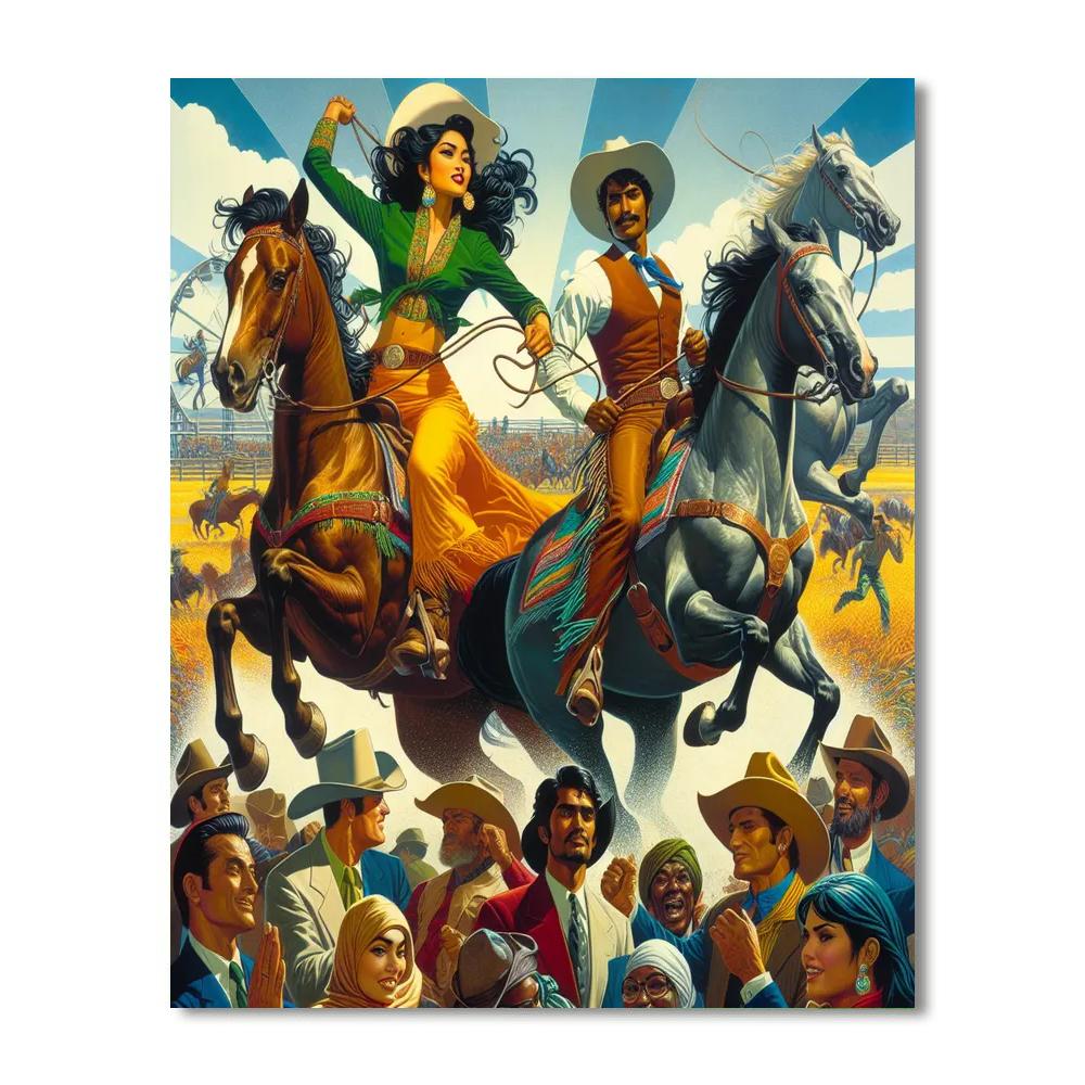 Wild West Rodeo Fun Paint By Numbers Art