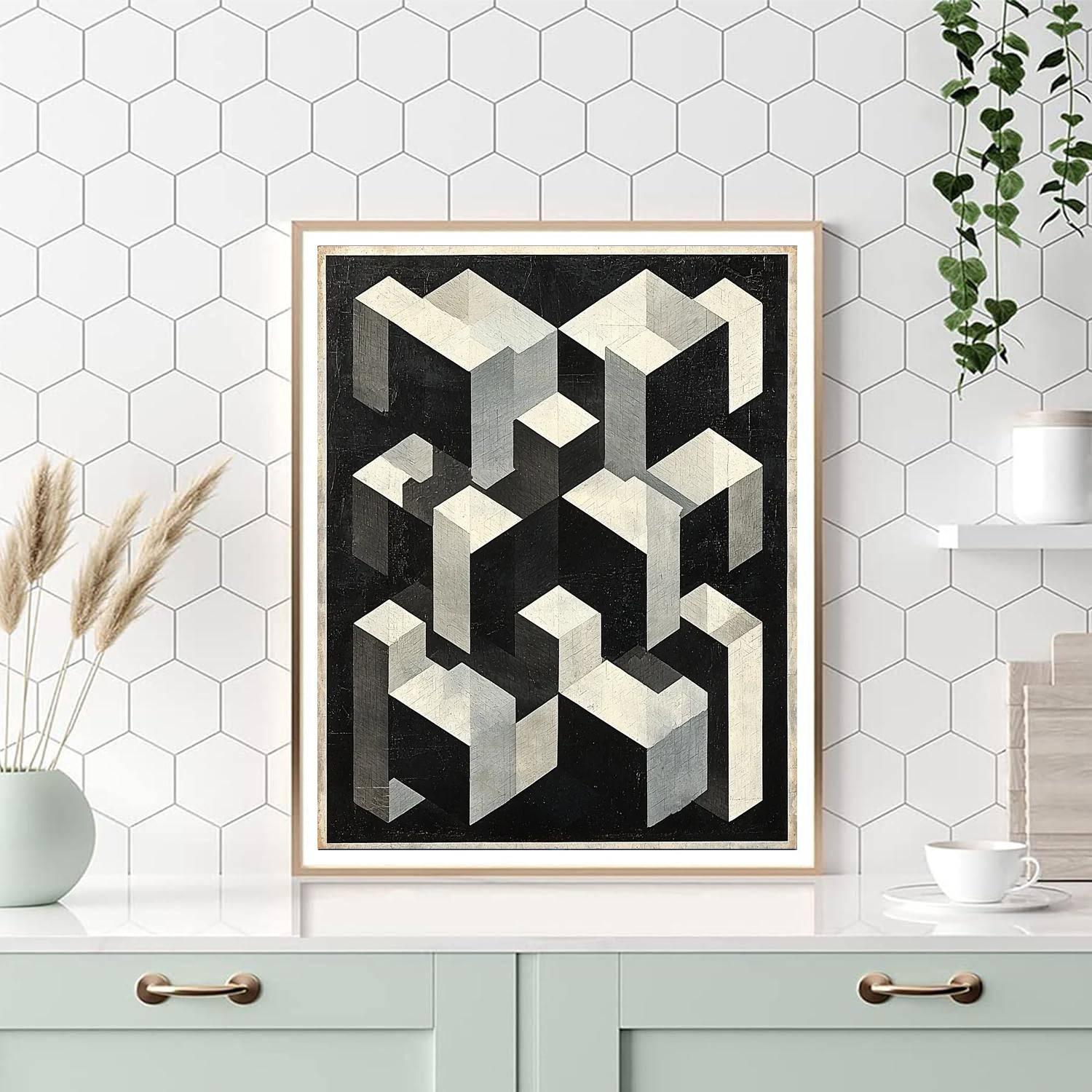 M.C. Escher Inspired Symmetrical Elysium  Paint By Numbers