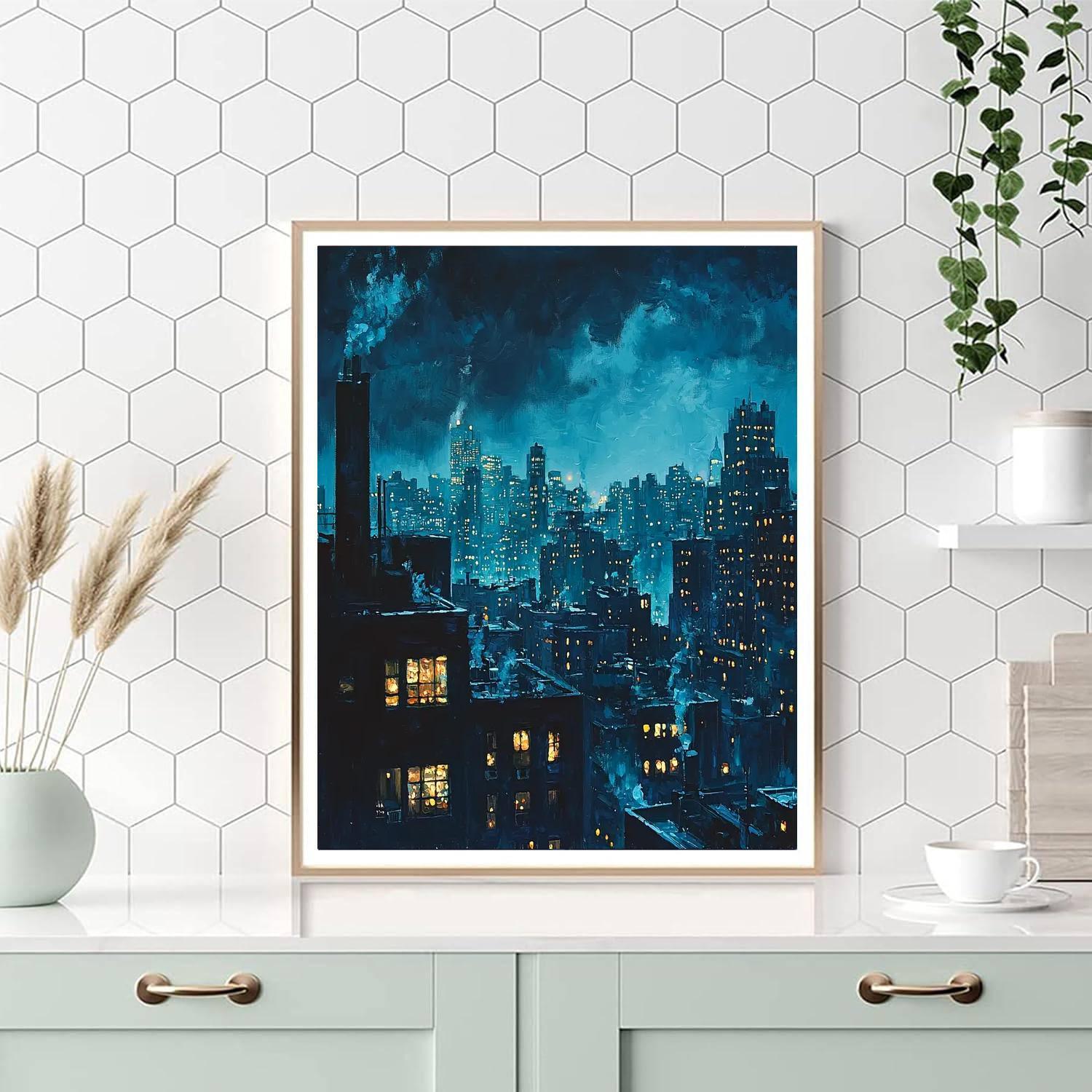 Edward Hopper Inspired City Noir Elegance  Paint By Color