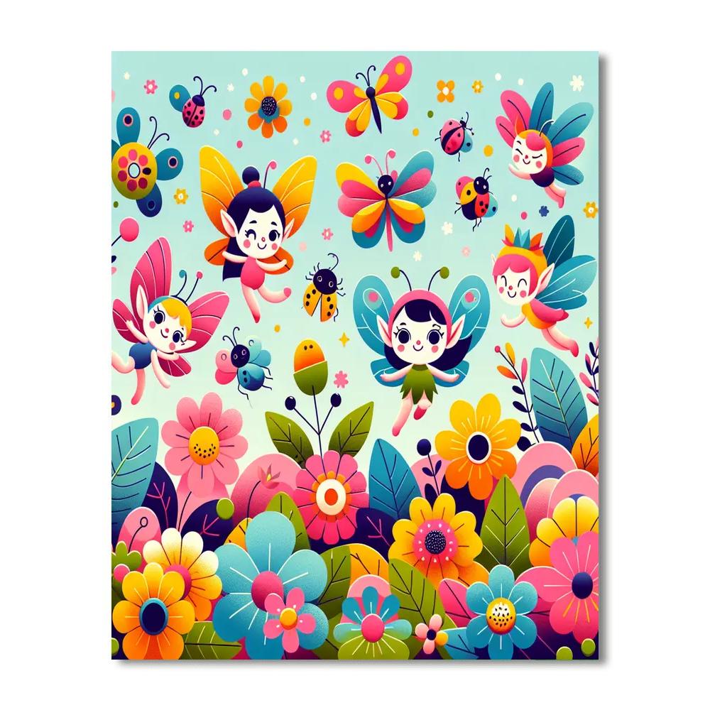 Playful Garden Pixies Paint By Numbers
