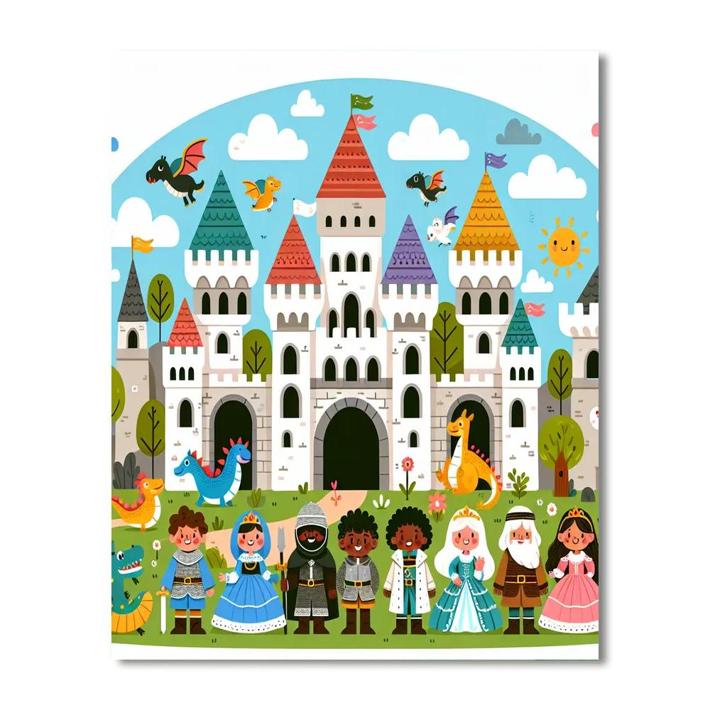 Playful Castle Adventure Paint By Numbers Art