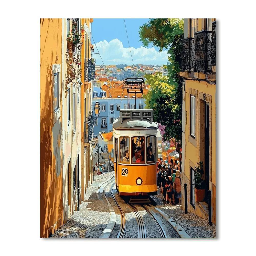 Lisbon's Tram 28 - Portugal Numbered Painting Kits