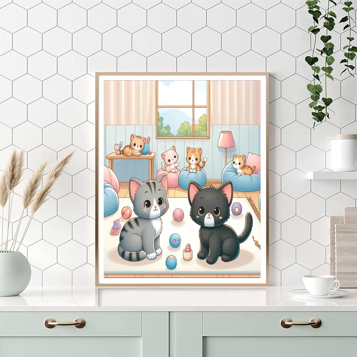 Cozy Home For Kittens Paint By Numbers Kits