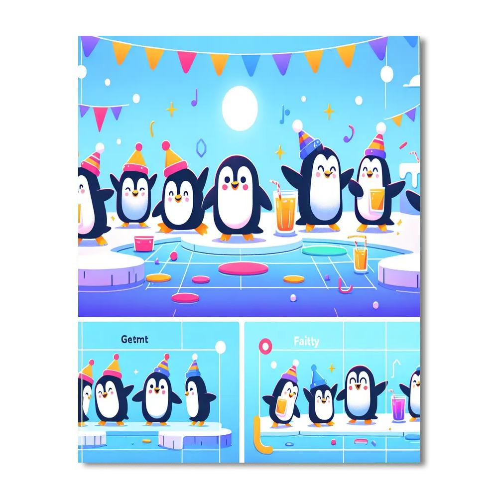 Peppy Penguin Party Paint By Numbers
