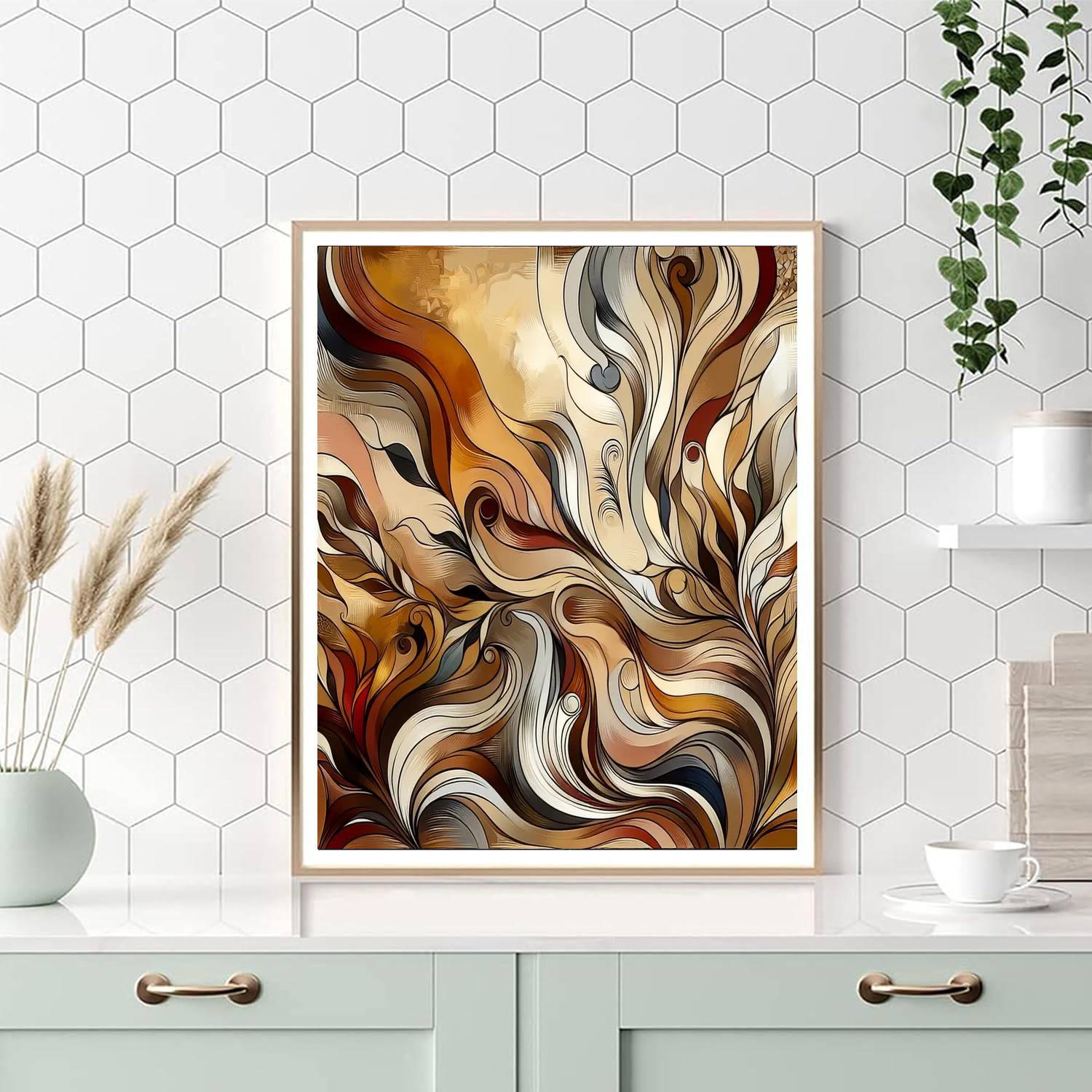 Abstract Earth Tones Painting Number Kit