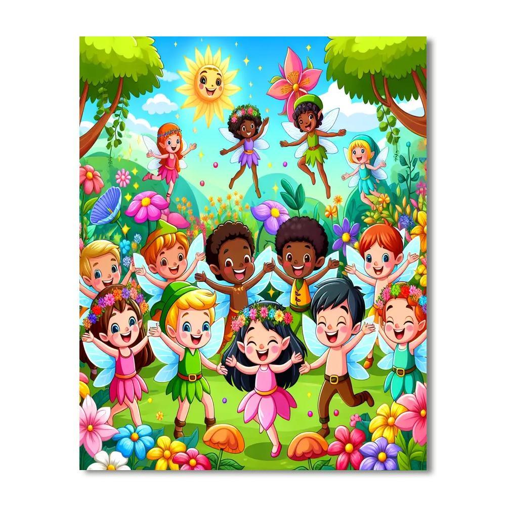 Funky Fairy Garden Paint By Numbers Art