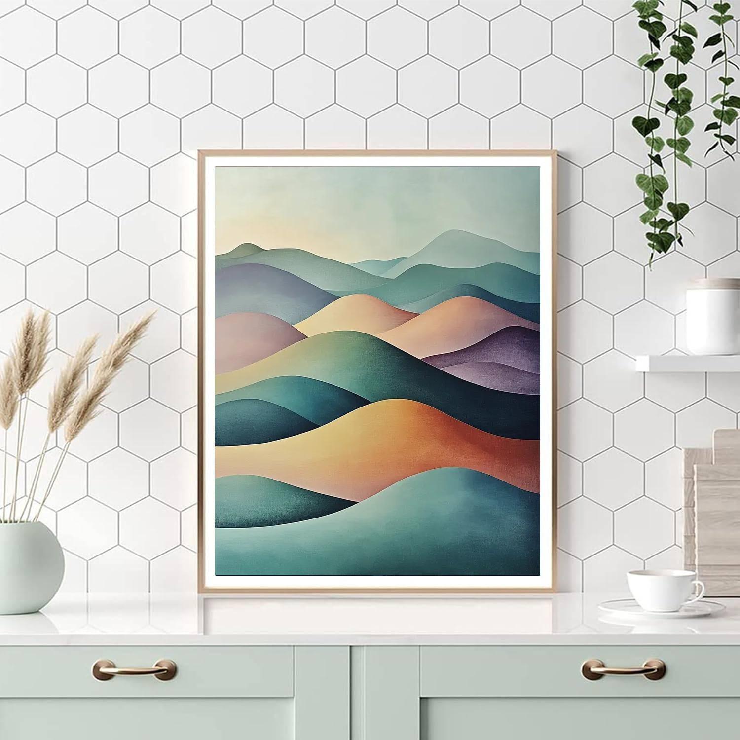 Zhao Mengfu Inspired Mellow Hills  Paint By Numbers