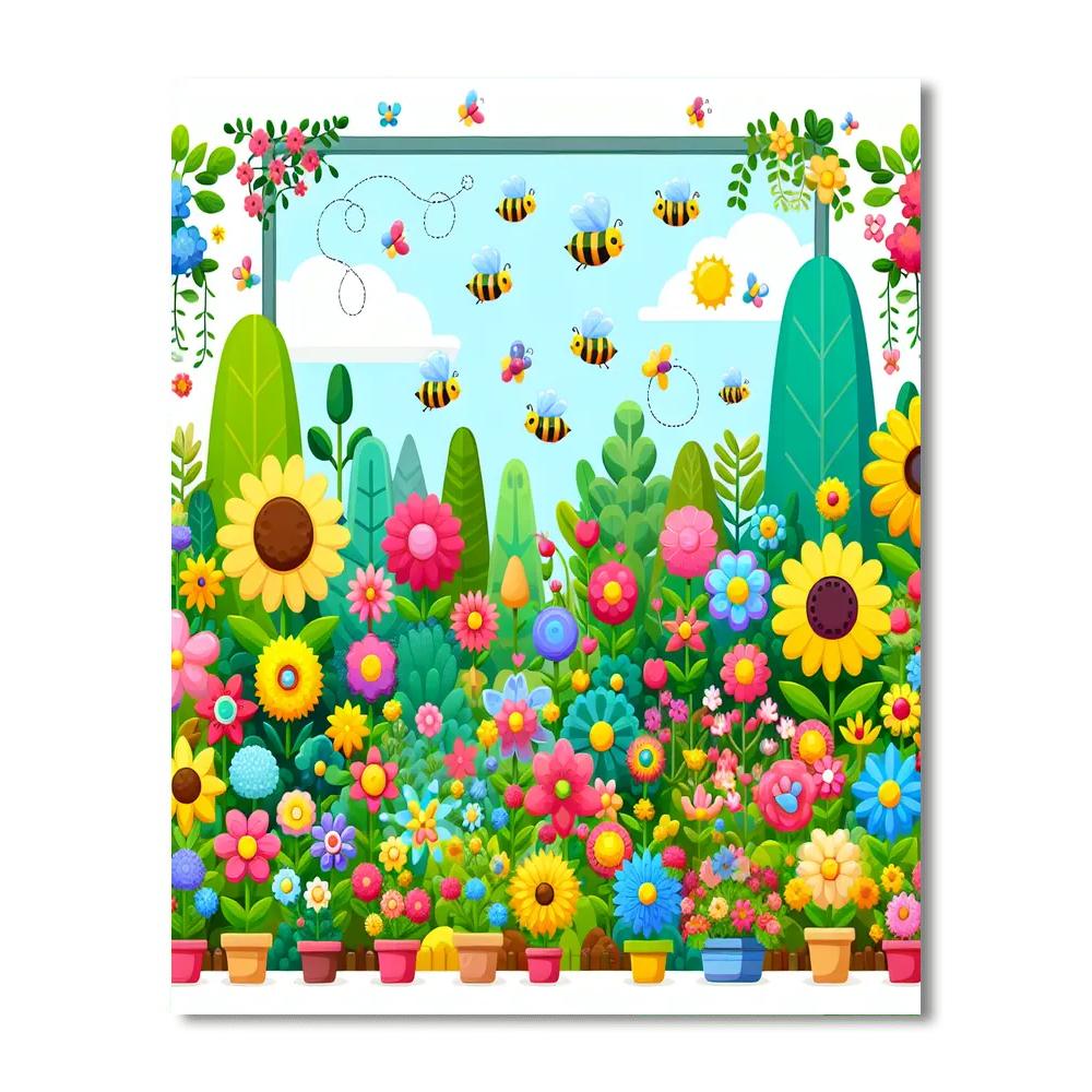 Cheerful Garden Fiesta Paint By Color