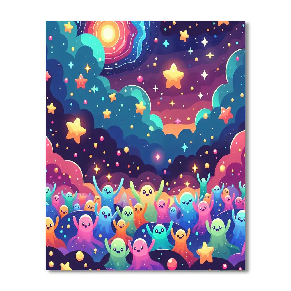 Glittering Galaxy Gathering Paint By Numbers