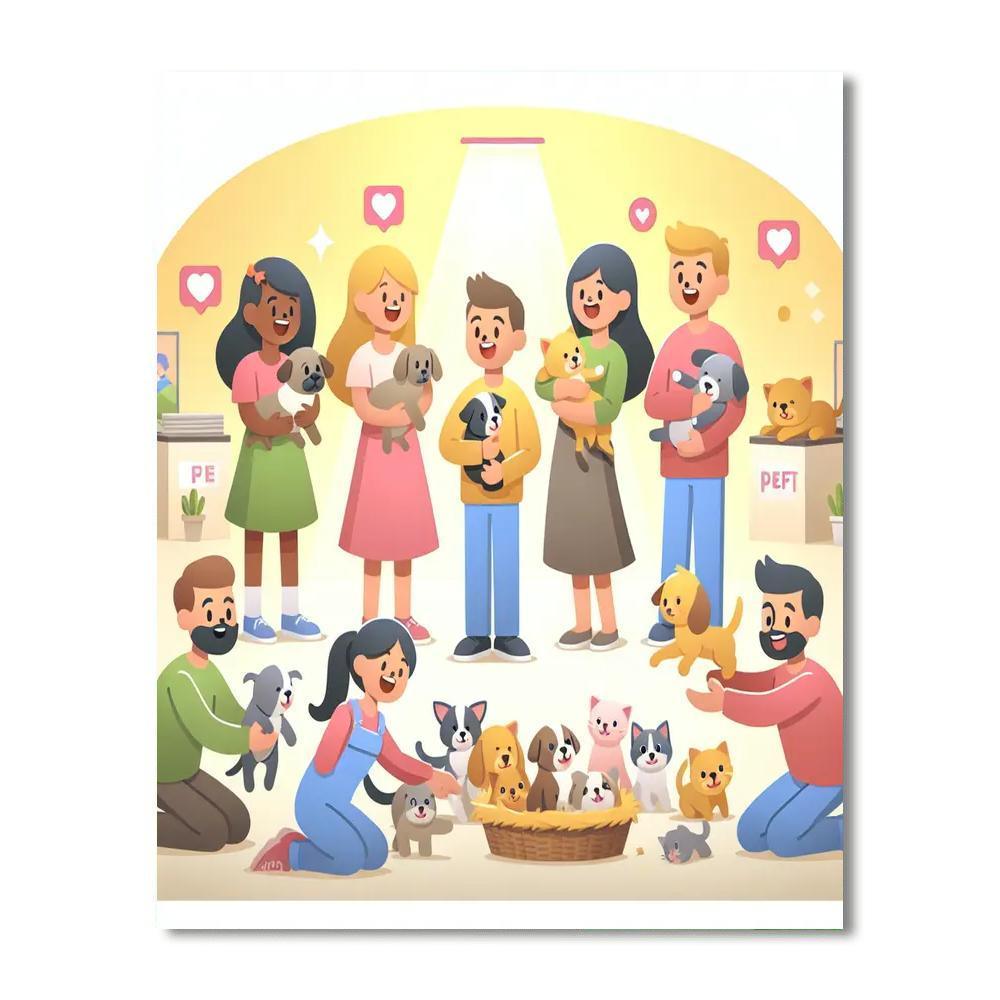 Cuddly Pet Rescue Numbered Painting Kits