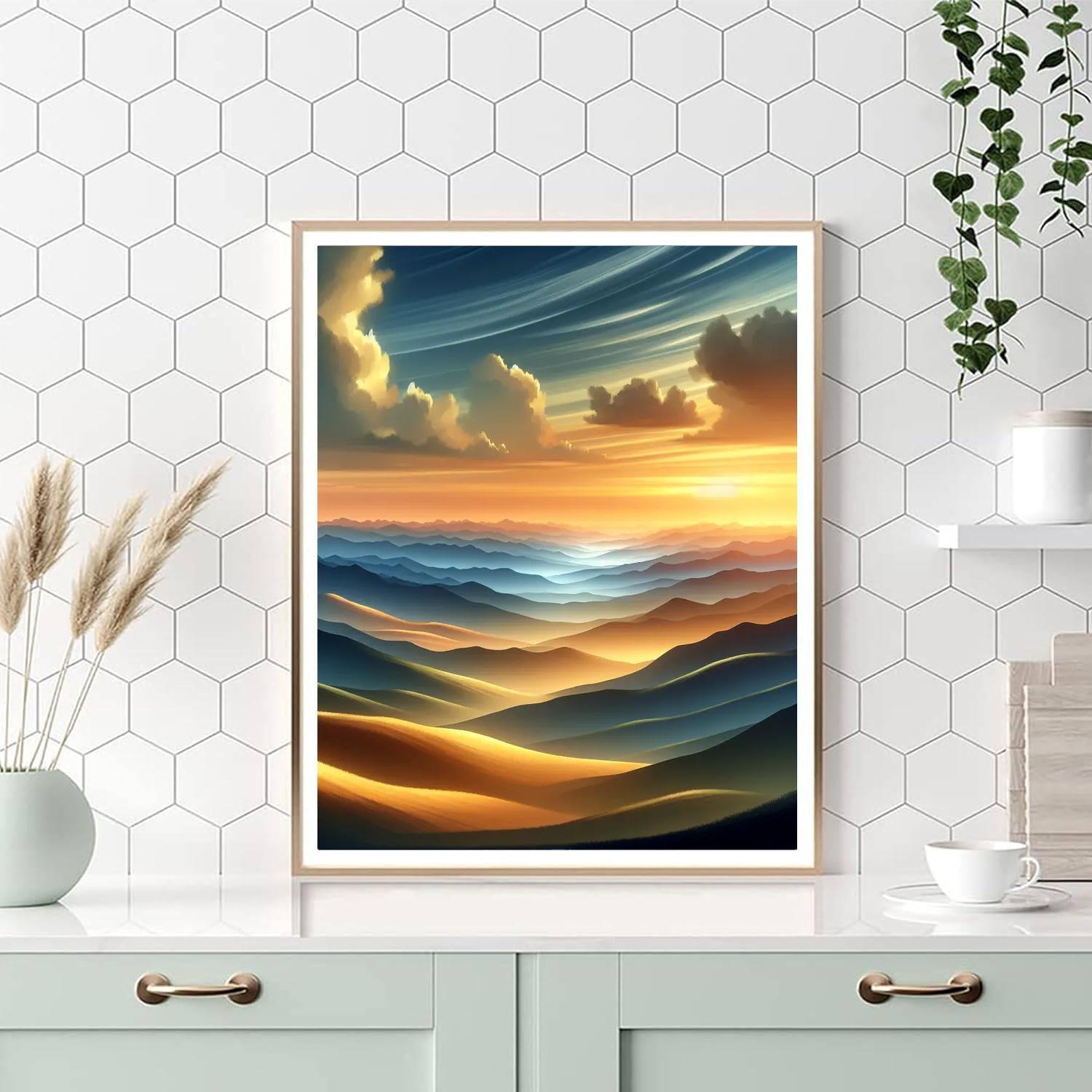 Ethereal Sunrise Landscape Paint By Numbers Art