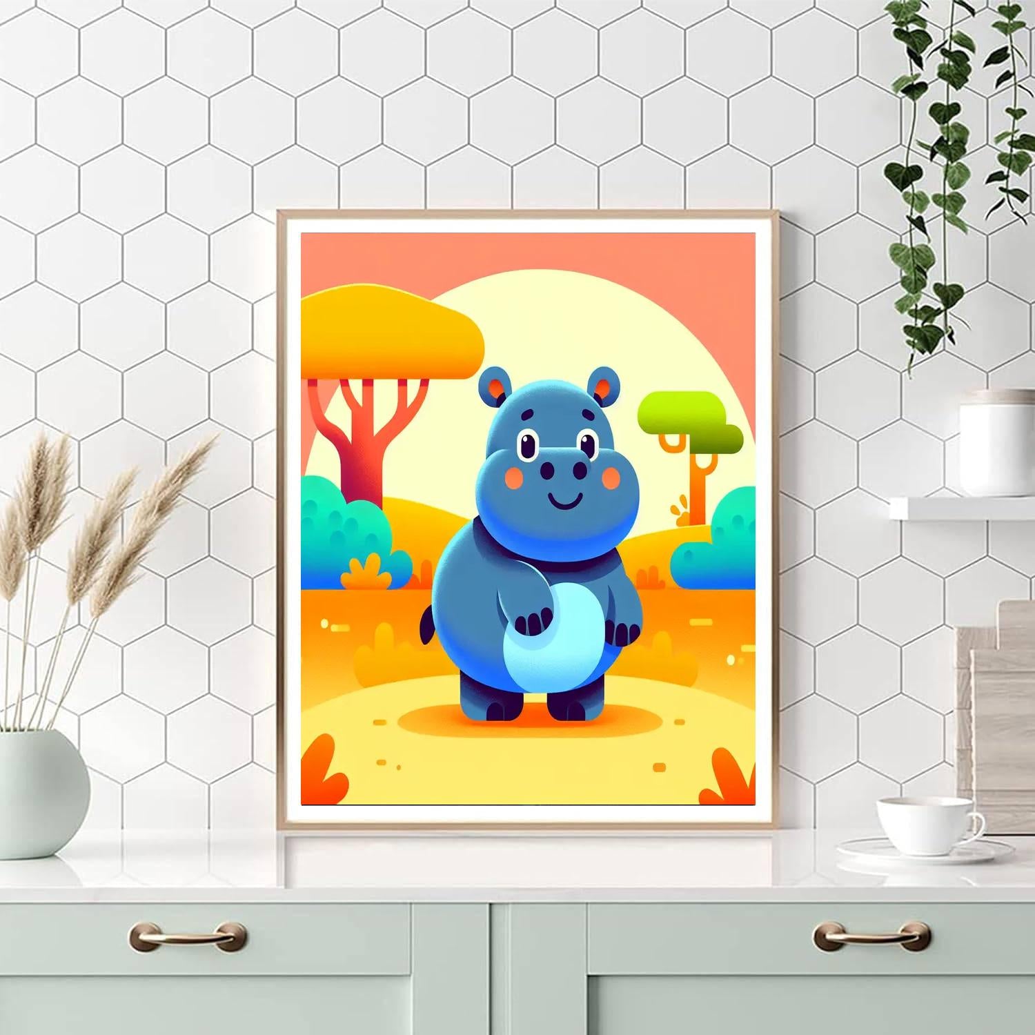 Happy Hippo Safari Paint By Number