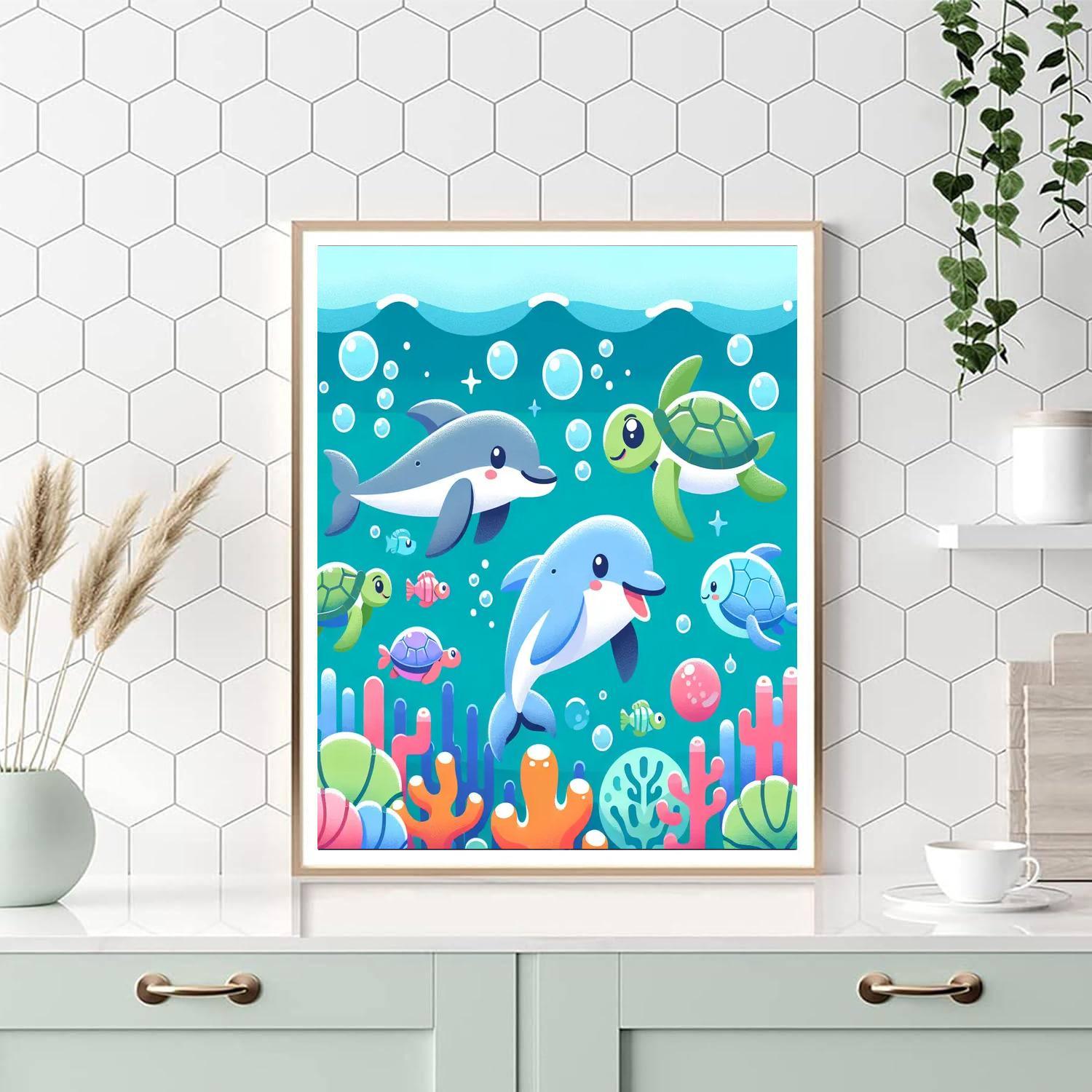 Happy Sea Creatures Paint By Color