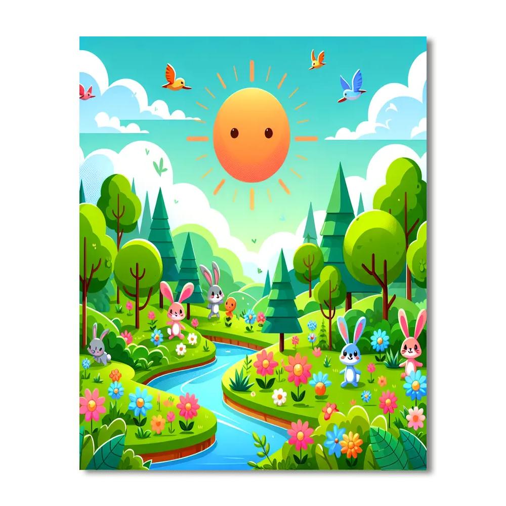 Joyful Nature Scene Numbered Painting Kits