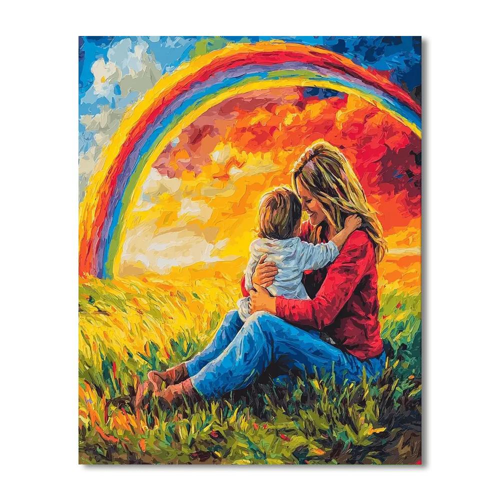 Hugs Under The Rainbow Number Painting