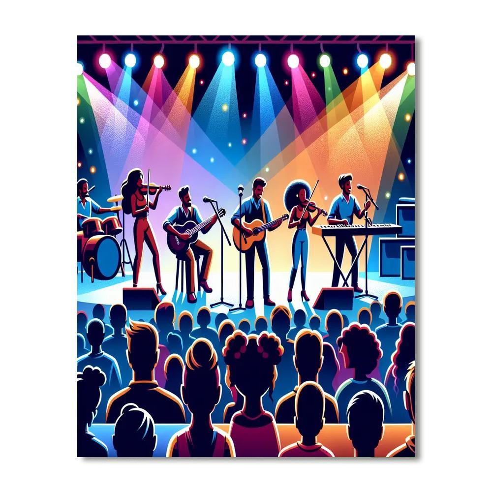 Rockstar Concert Fun Paint By Numbers Art