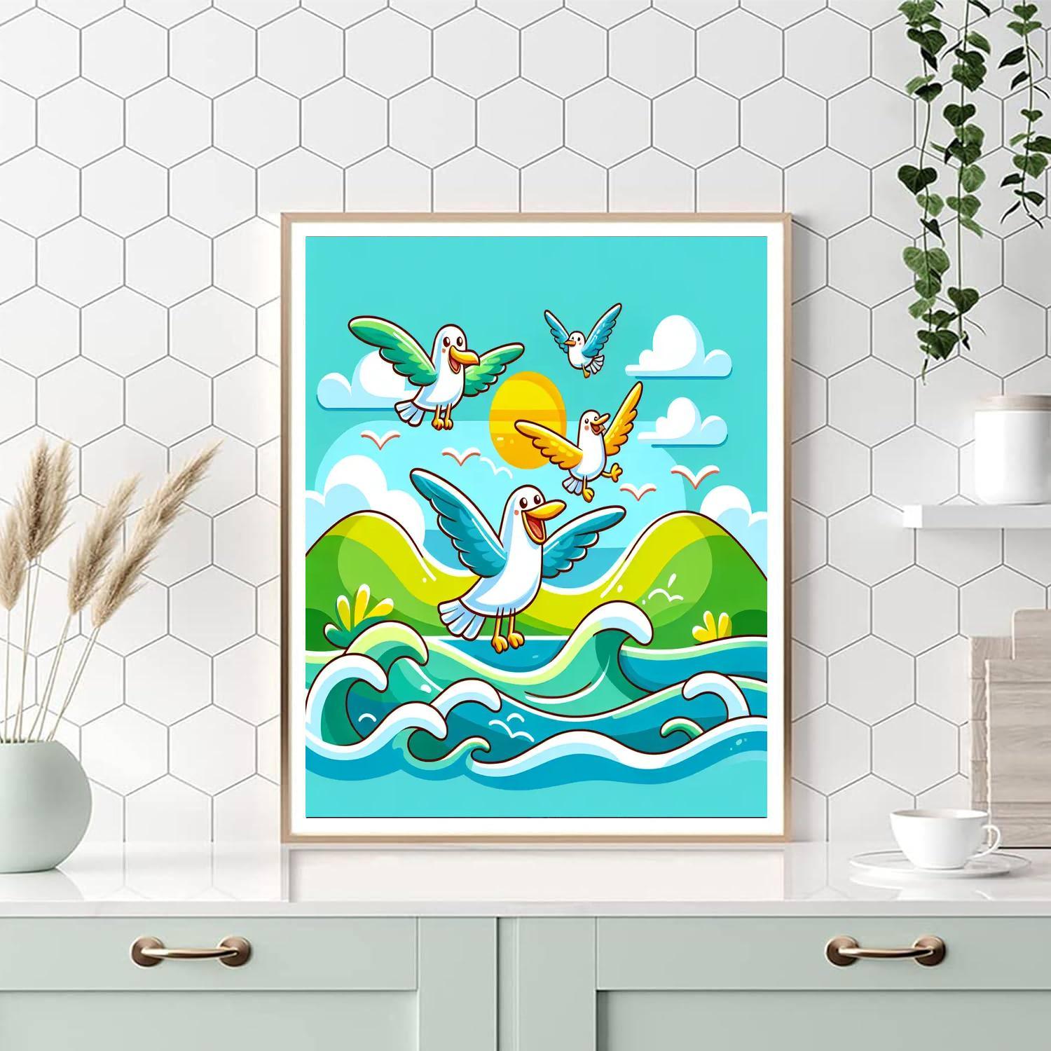 Seaside Seagull Soar Painting By Numbers Kit