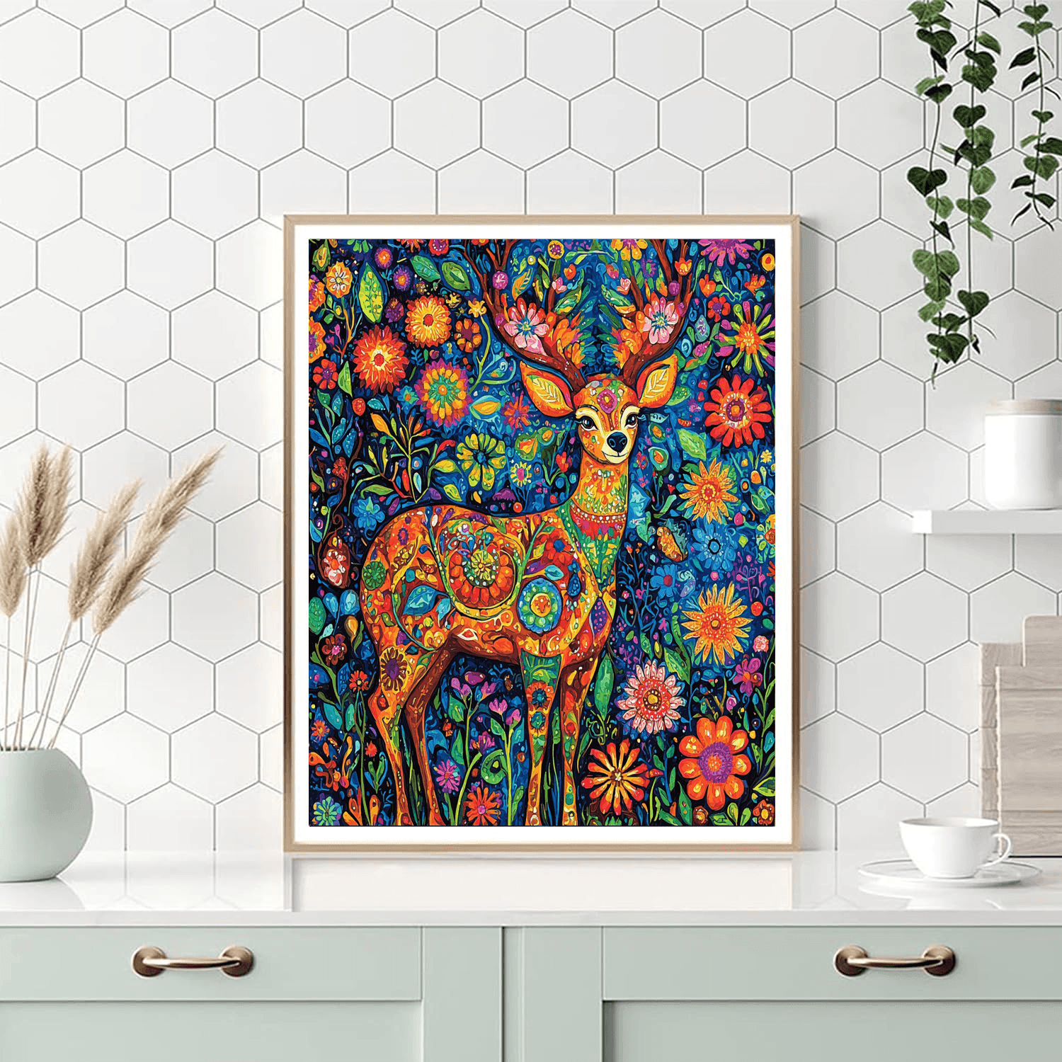 Frida Kahlo Inspired Folk Patterned Animals  Paint By Numbers Kits