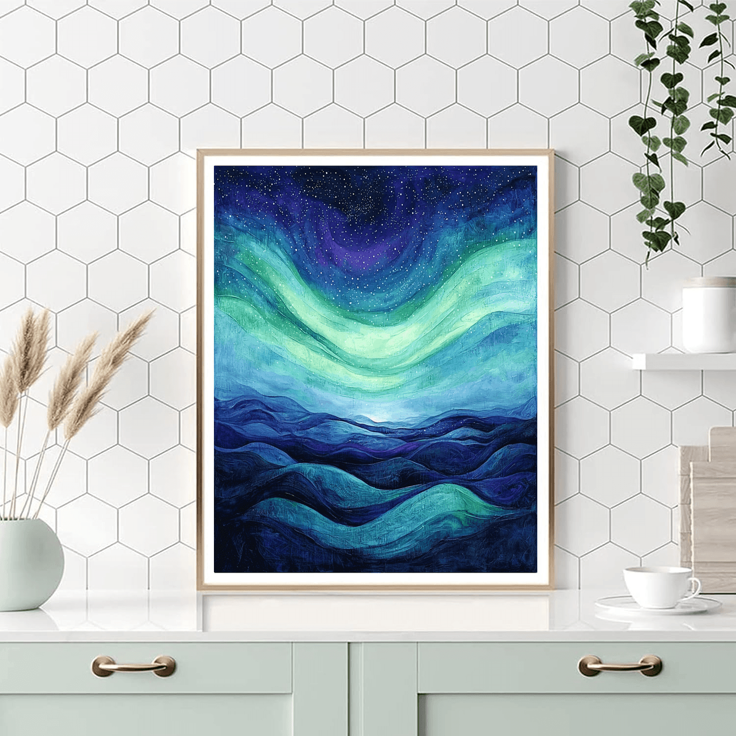 Edvard Munch Inspired Cosmic Aurora Wonder  Paint By Color