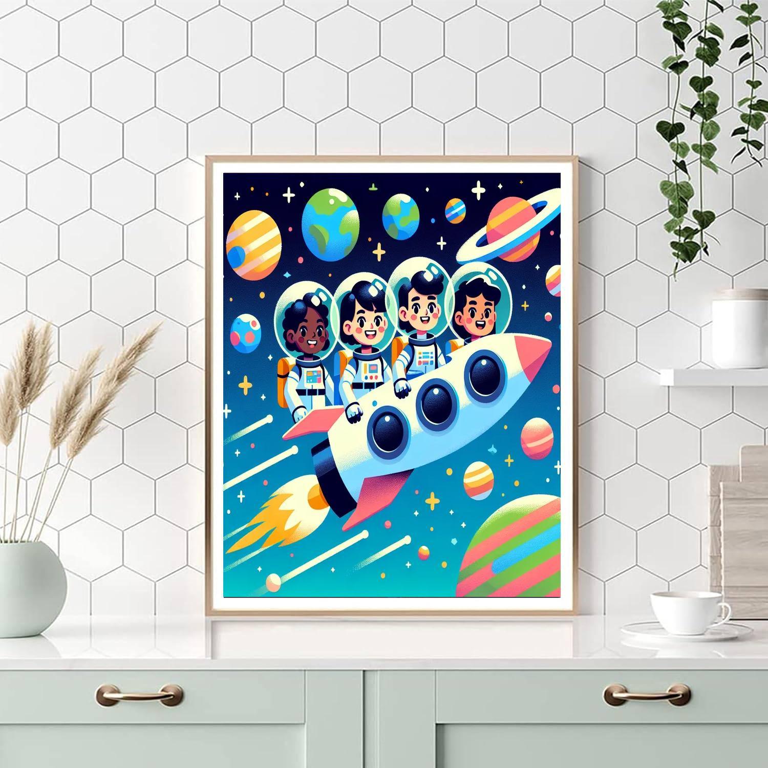 Outer Space Pioneers Paint By Number