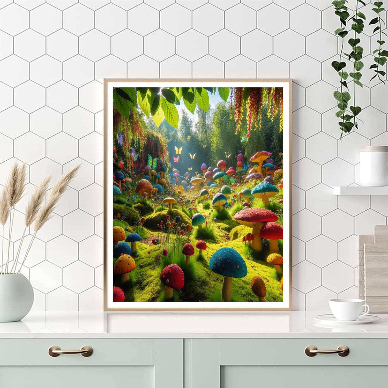 Fantasy Mushroom Meadow Painting By Numbers Kit