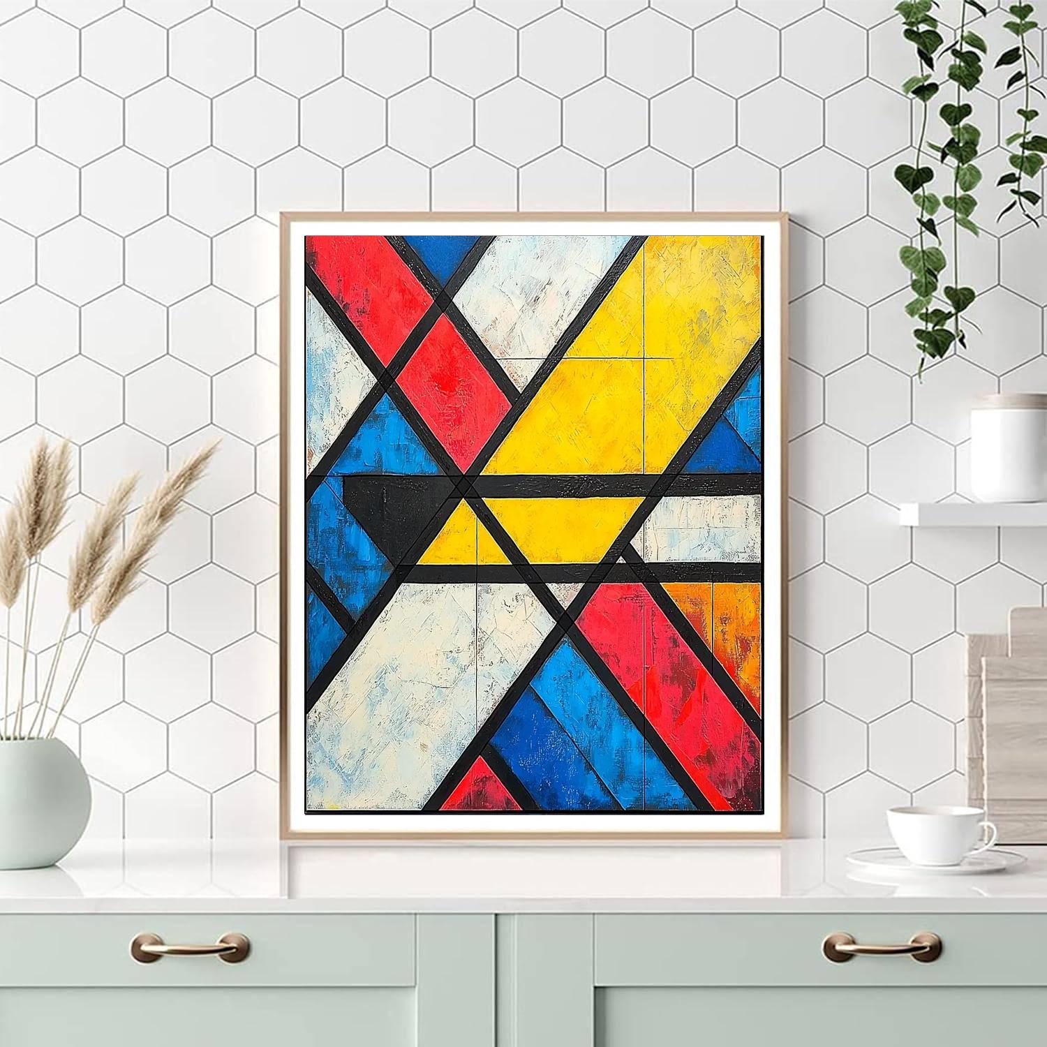 Piet Mondrian Inspired Chic Urban Geometry  Painting By Numbers Kit